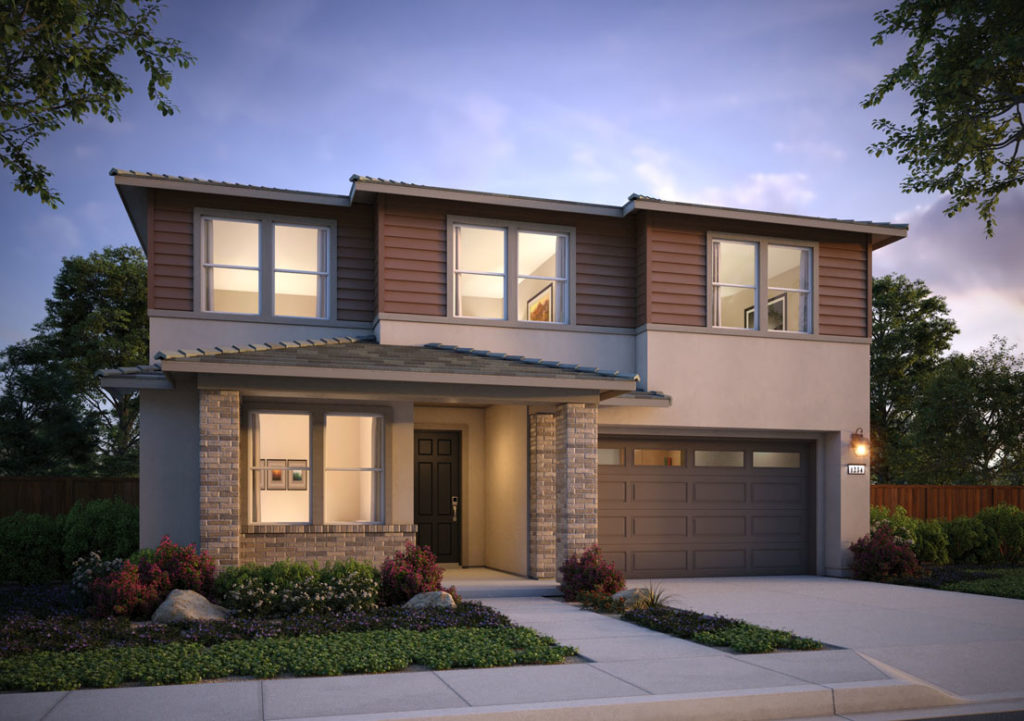 Exterior rendering of Residence 2D at Shimmer by Tri Pointe Homes at One Lake