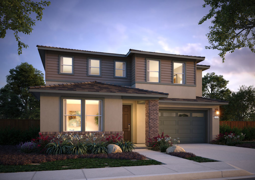 Exterior rendering of Residence 3D at Shimmer by Tri Pointe Homes at One Lake