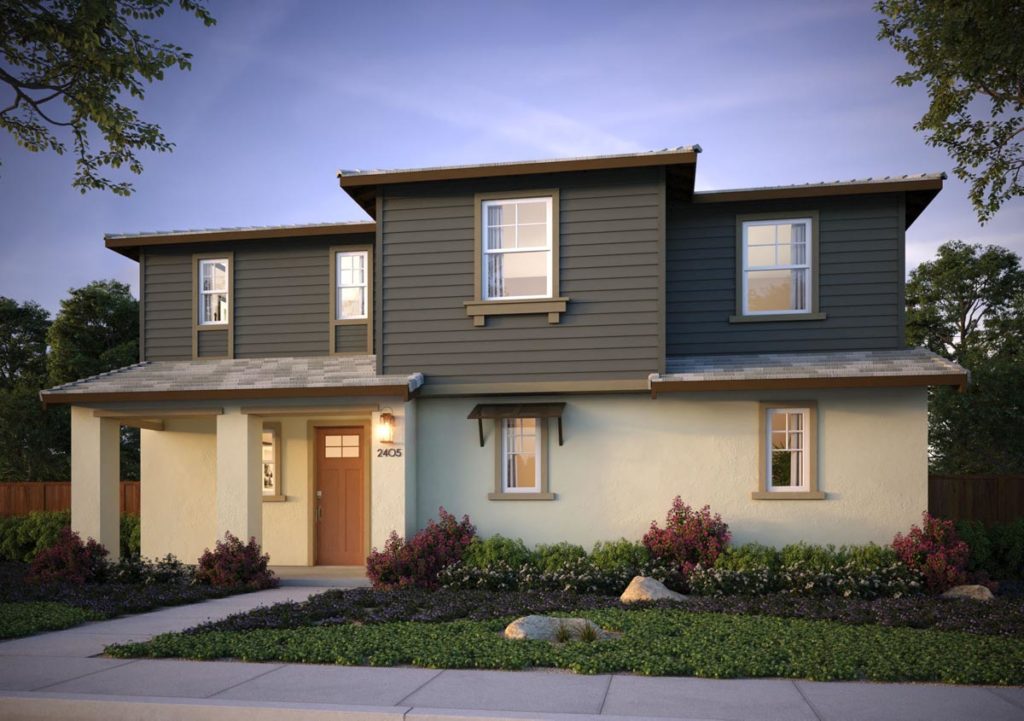 Exterior rendering of Splash Residence One elevation C by Tri Pointe Homes at One Lake