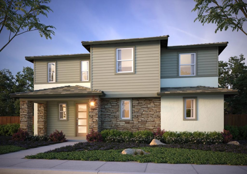Exterior rendering of Splash Residence One elevation E by Tri Pointe Homes at One Lake