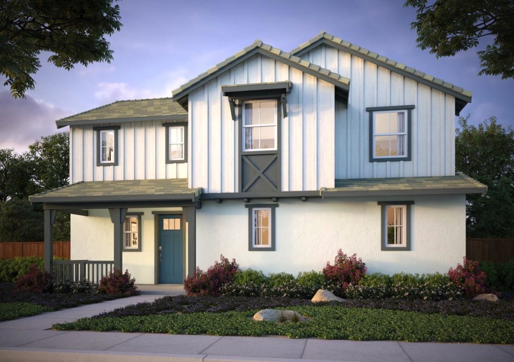 Exterior rendering of Splash Residence One elevation G by Tri Pointe Homes at One Lake