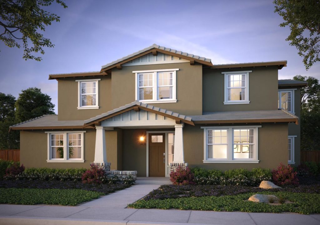 Exterior rendering of Splash Residence TwoX elevation B by Tri Pointe Homes at One Lake