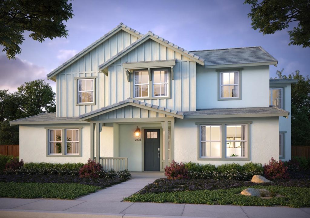 Exterior rendering of Splash Residence TwoX elevation G by Tri Pointe Homes at One Lake