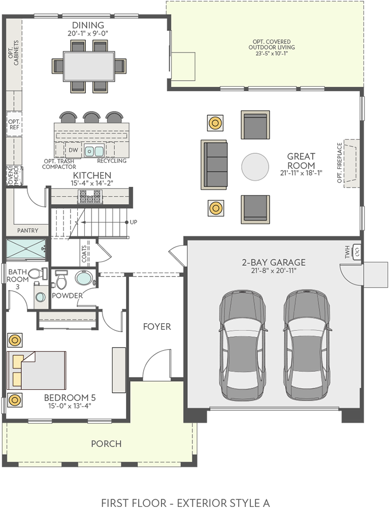 Plan Two First Floor | Glisten at One Lake